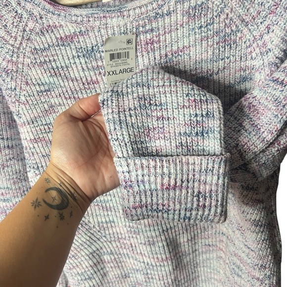 NWT Style & Co Pastel Purple Multicolor Knit Crewneck Sweater Women’s XXL - Picture 4 of 5